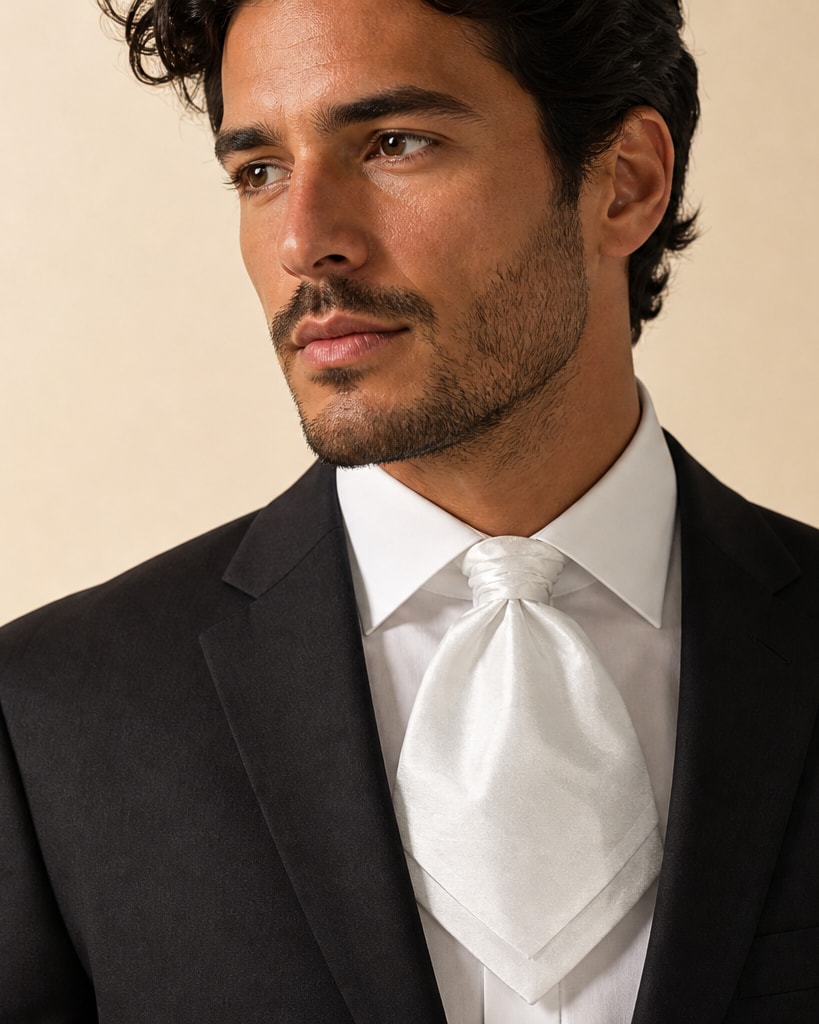Silver Polyester Classical Ceremony tie