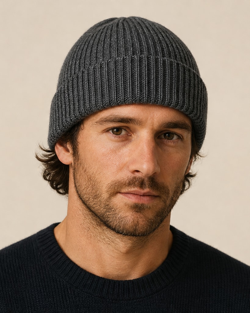 Acrylic Nylon Wool Solid Color Fashion Knit Beanie