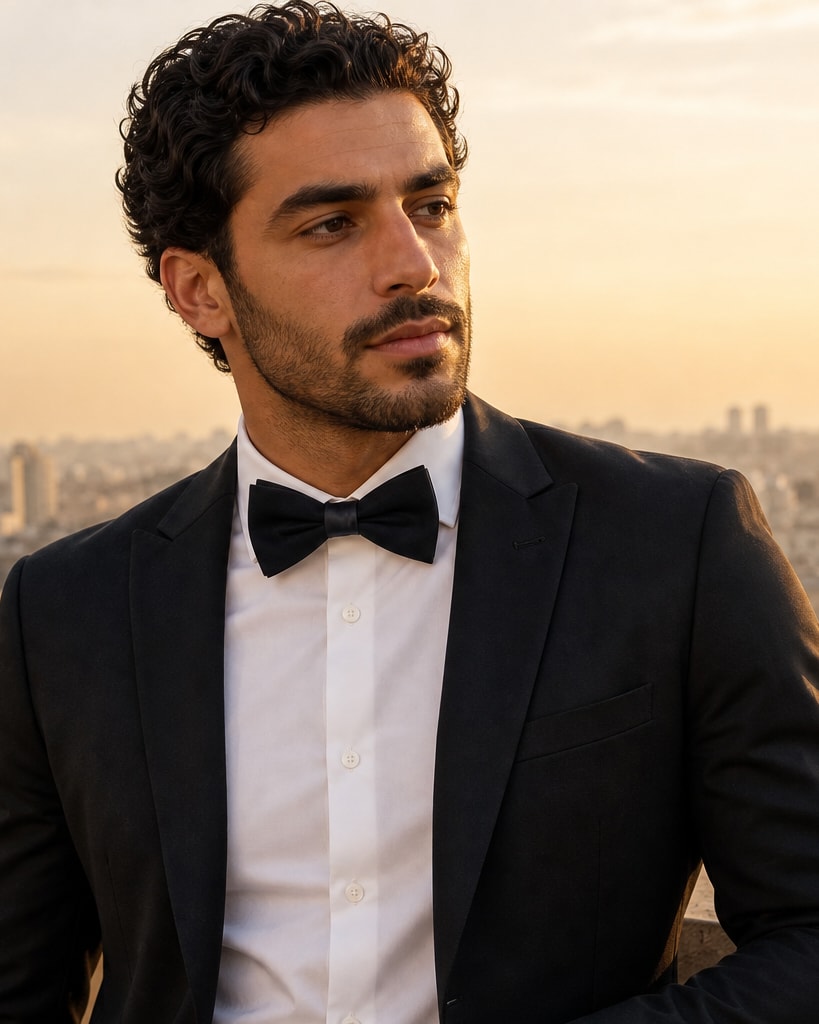 Black Polyester Classical Ceremony Bow Tie