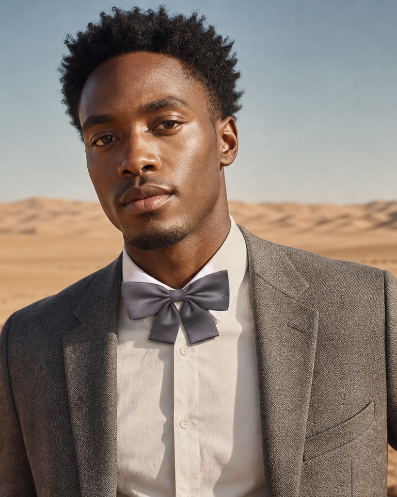 Pewter Grey Polyester Classical Fashion Bow Tie