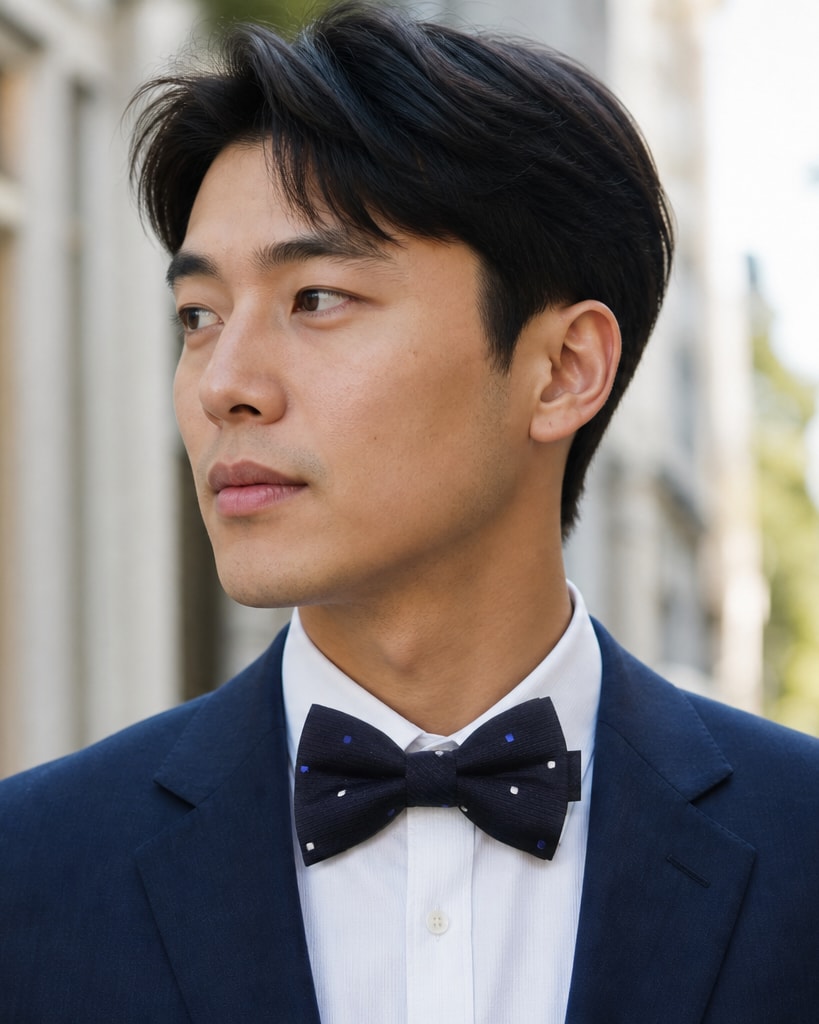 Black With The Dots Polyester Classical Bow Tie
