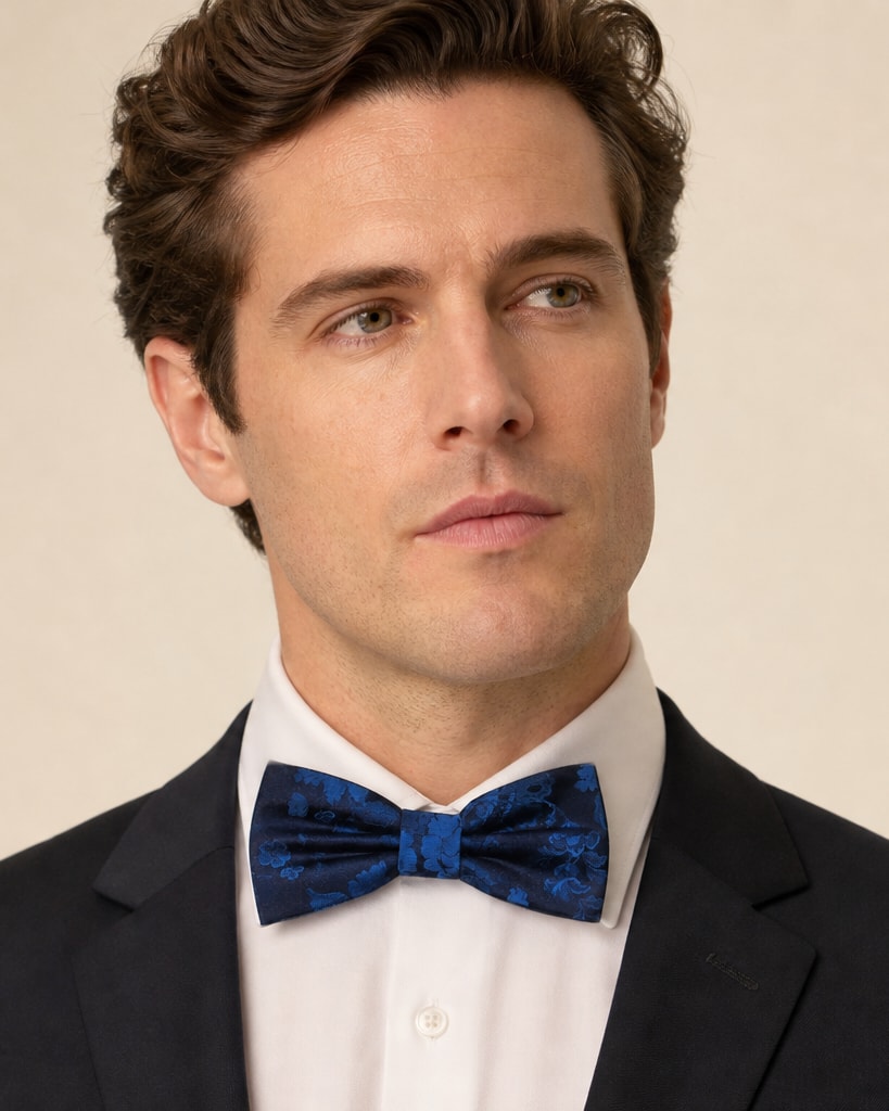 Navy and Blue Jacqaurd Fashion Classical Bow Tie