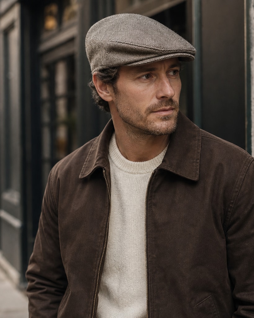 Khaki Wool Fashion Flat Cap