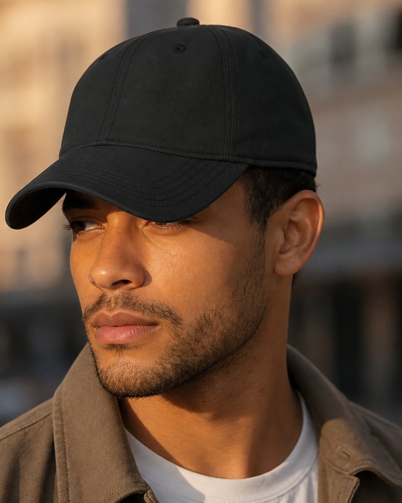Black Polyester Water Proof Golf Cap