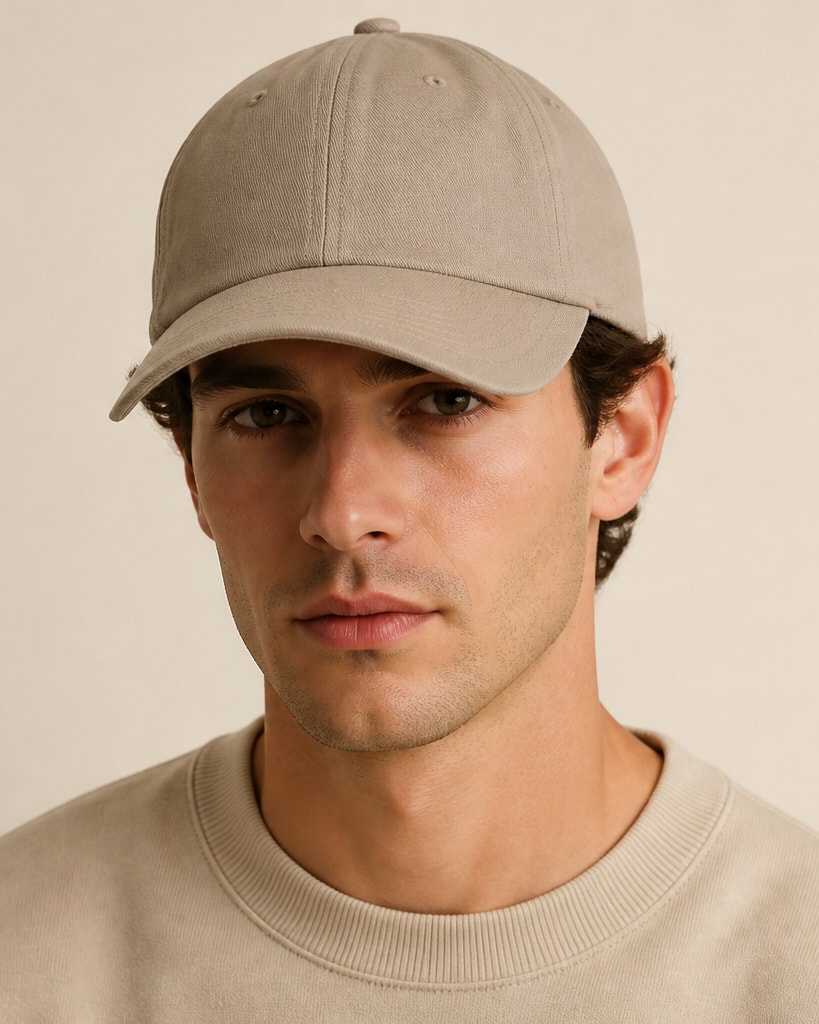 Khaki Cotton Classical Comfort  Golf Cap