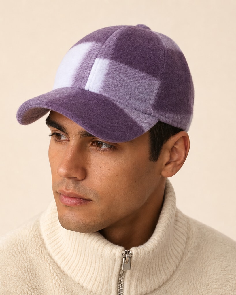 Purple Off white Polyester Fashion Golf Cap
