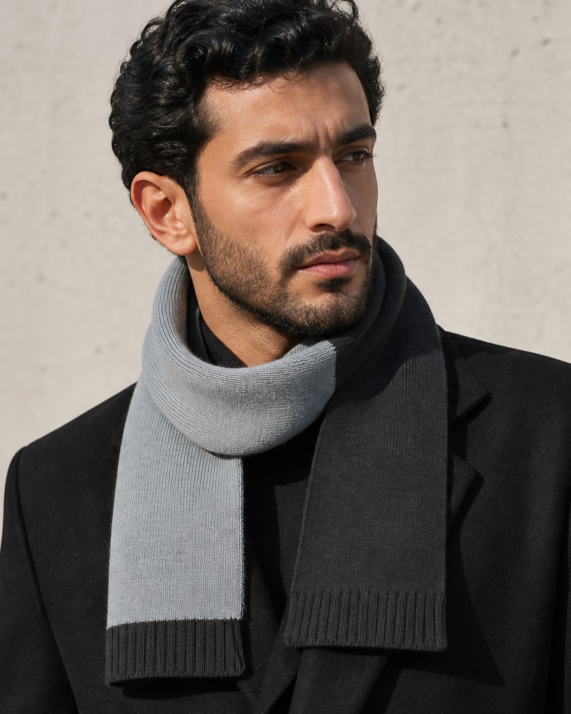 Light Grey Acrylic Fashion Jacquard Scarf