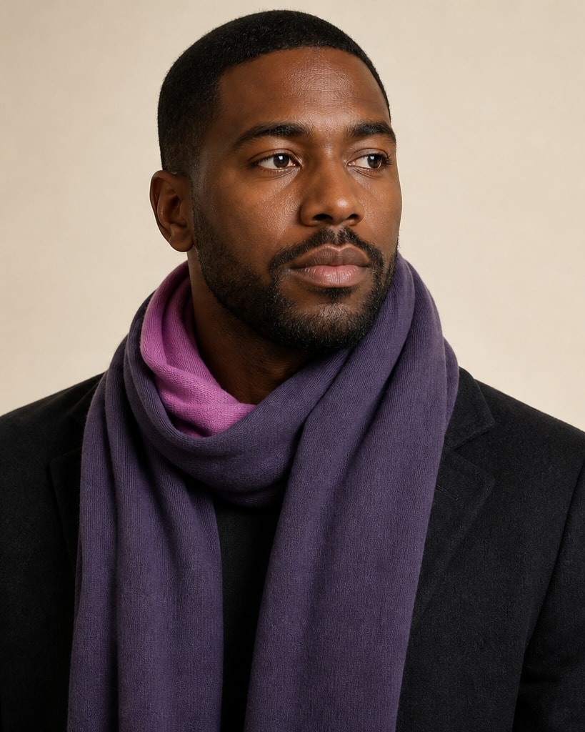 Purple Acylic Comfort Knit Scarf