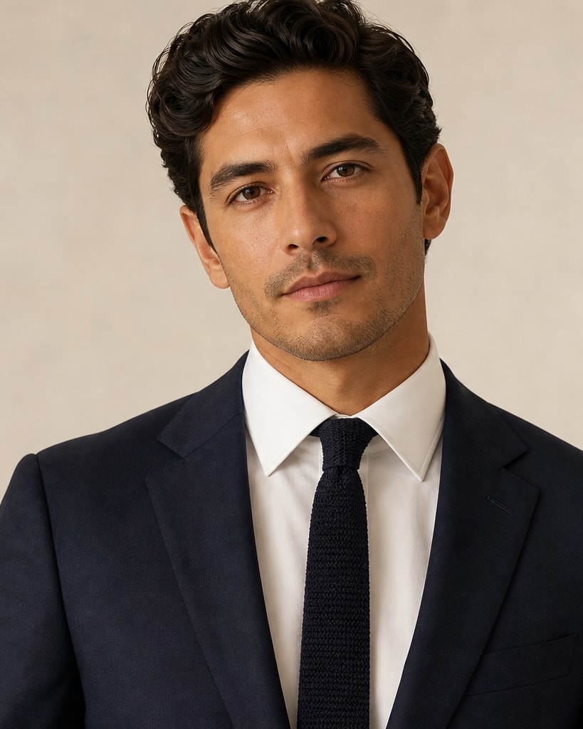 Black Polyester Classical Fashion Knit Tie