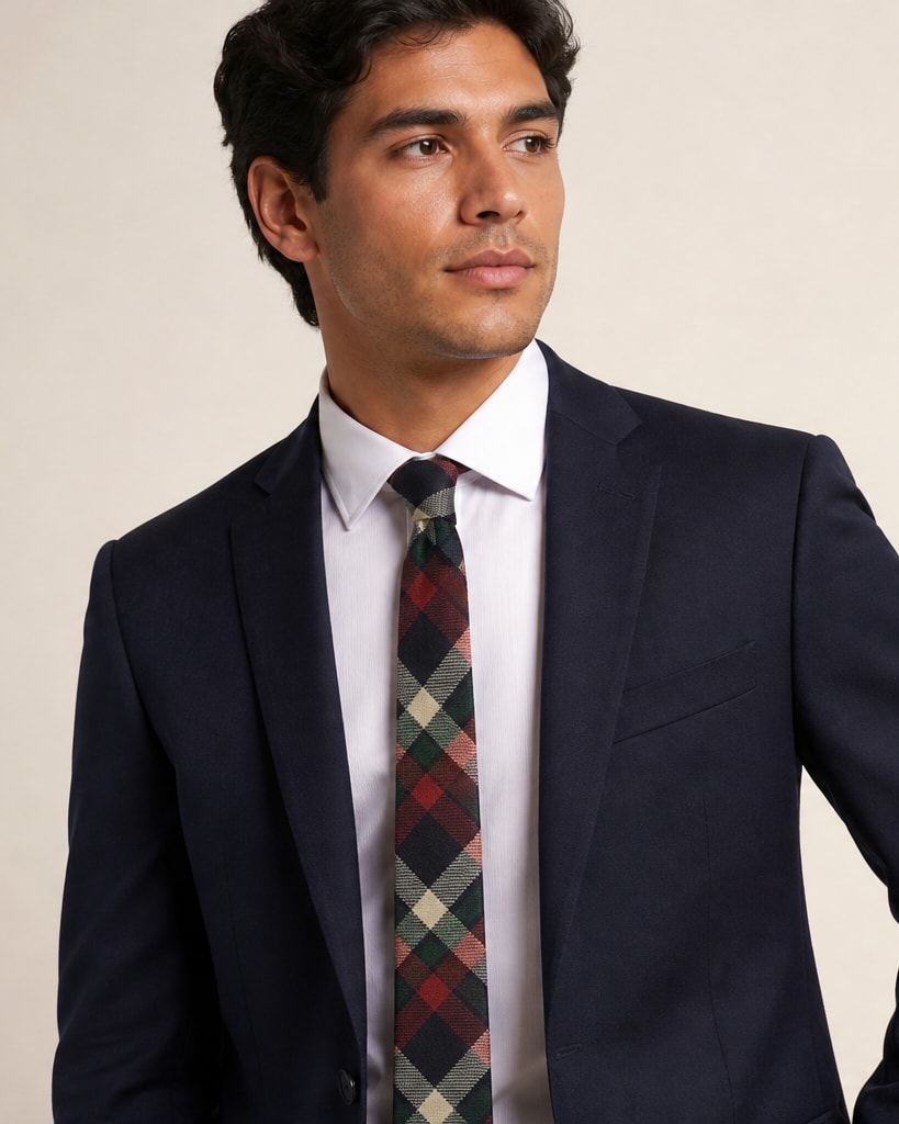 Tartan Multicolour Wool Classical Slim Tie