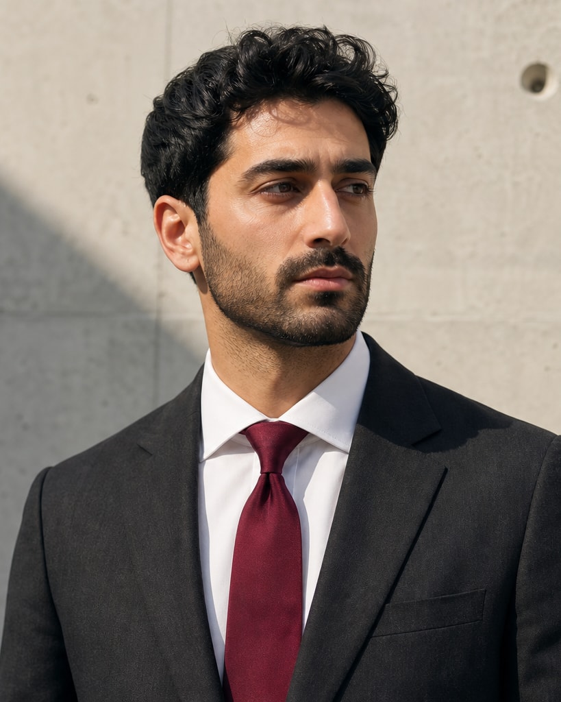 Wine Polyester Business Tie