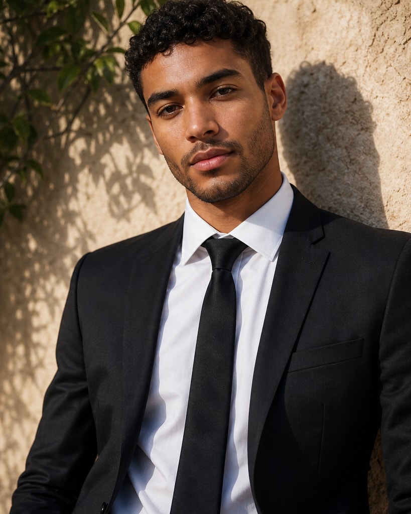 Black Polyester Classical  Necktie