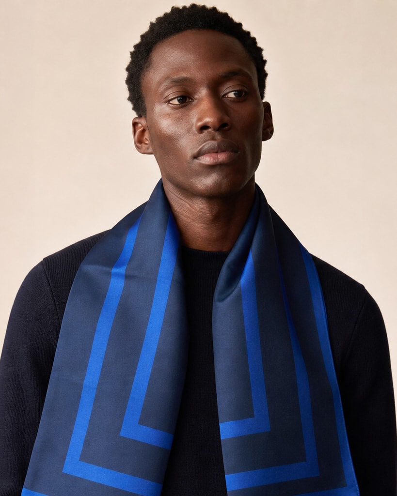 Navy Polyester Uniform Scarf