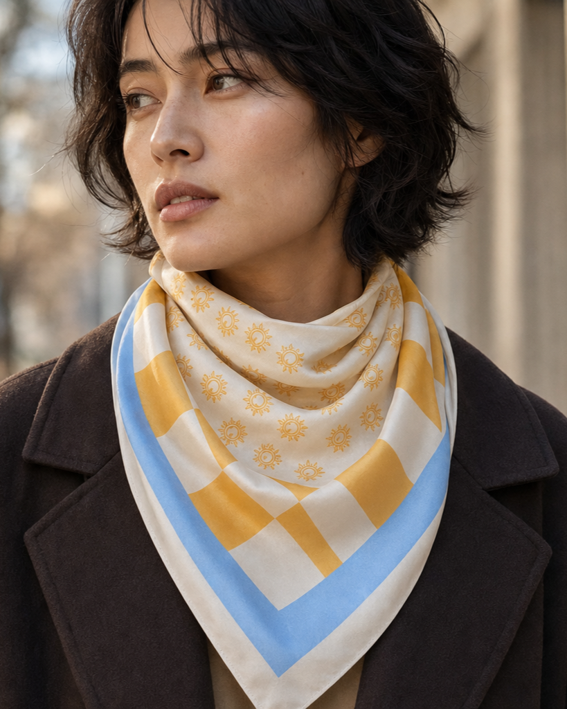 Peach Silk Uniform Scarf