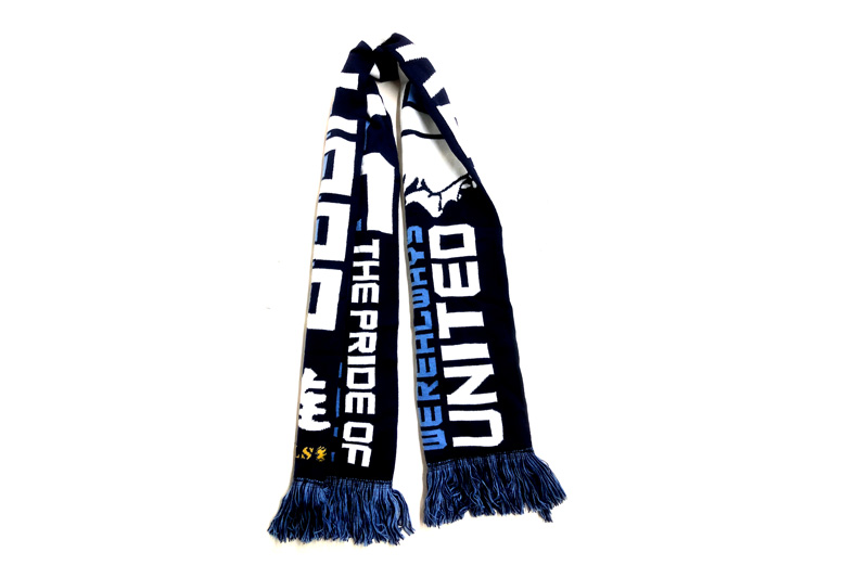 EXSP23008 Navy Acylic Spandex Comfort Knit Sports Scarf
