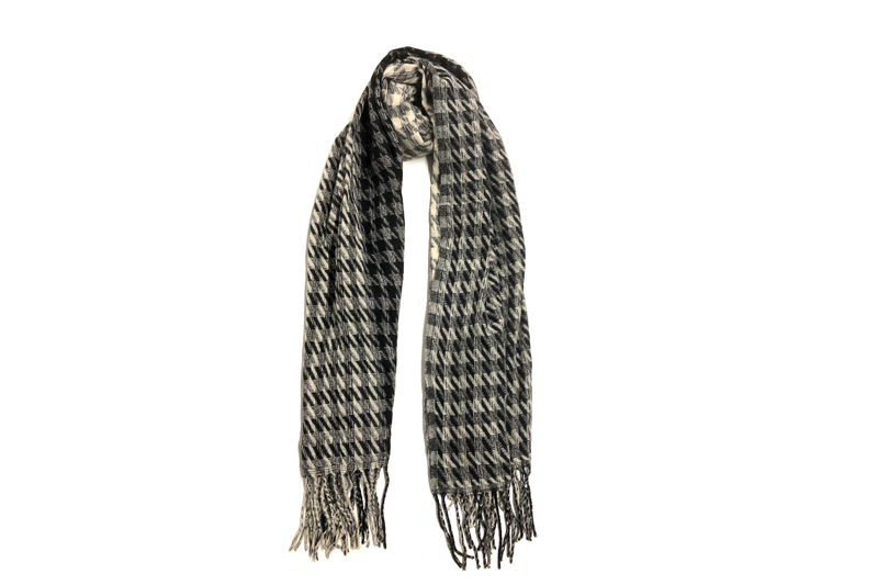 EXSC23006  Black Acrylic Fashion Woven Scarf