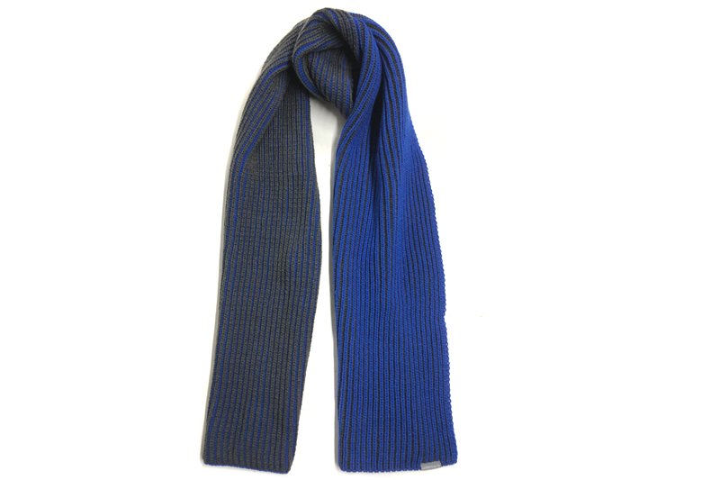 EXKS23011 Blue and Black Acrylic Fashion Knit Scarf